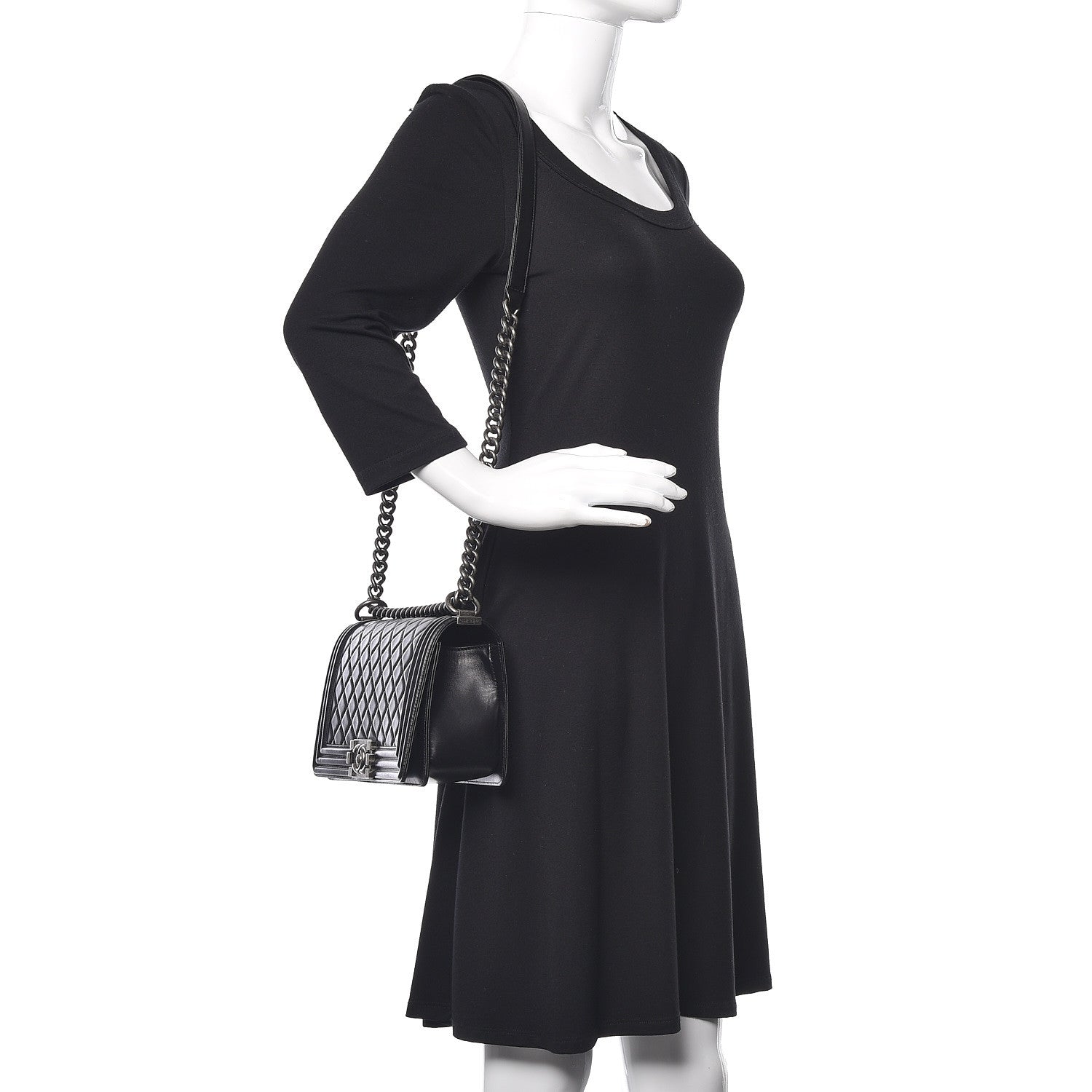 Chanel Lambskin Quilted Medium Boy Flap Black 2 of 11