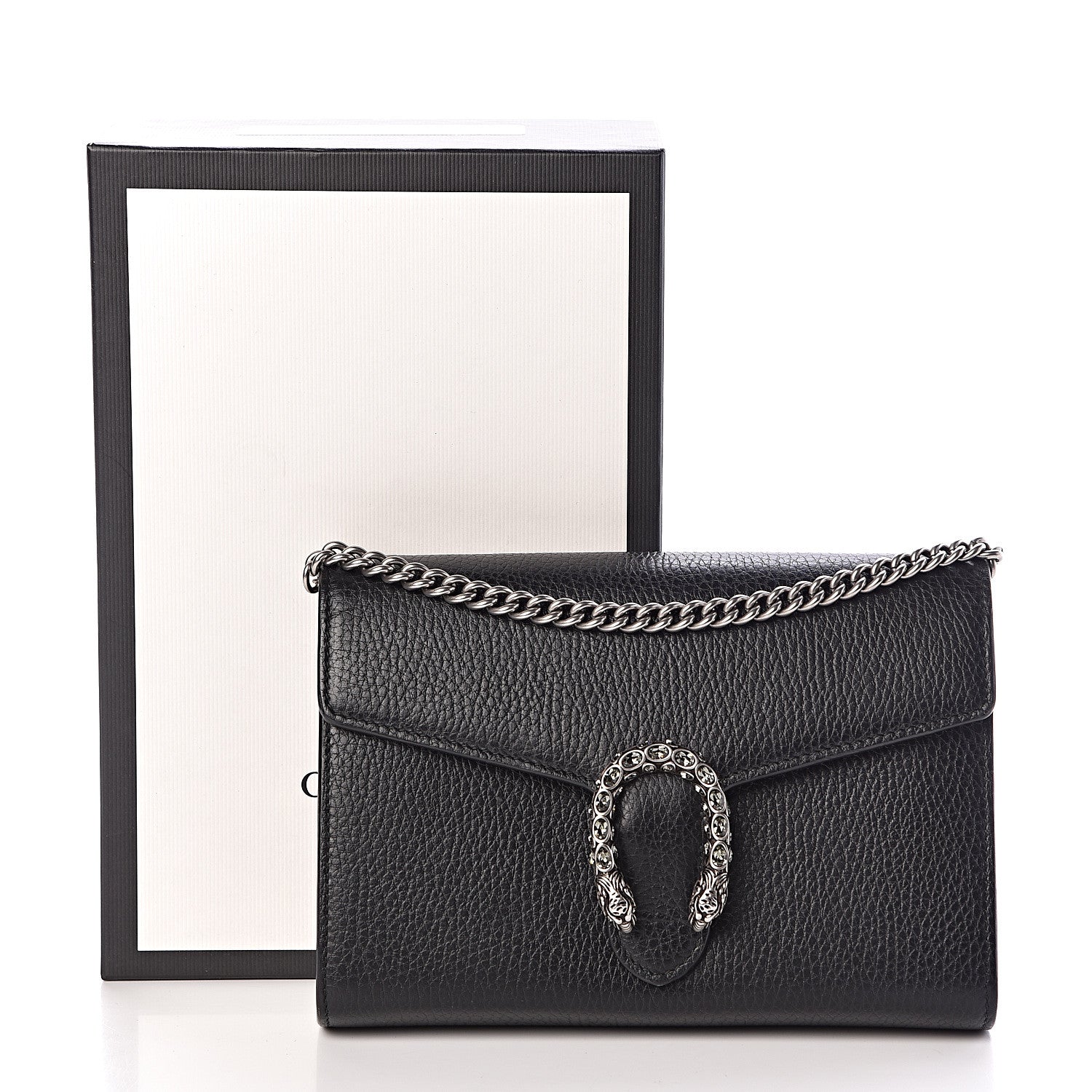 Gucci Calfskin Mini Dionysus Chain Wallet Black 10 of 10