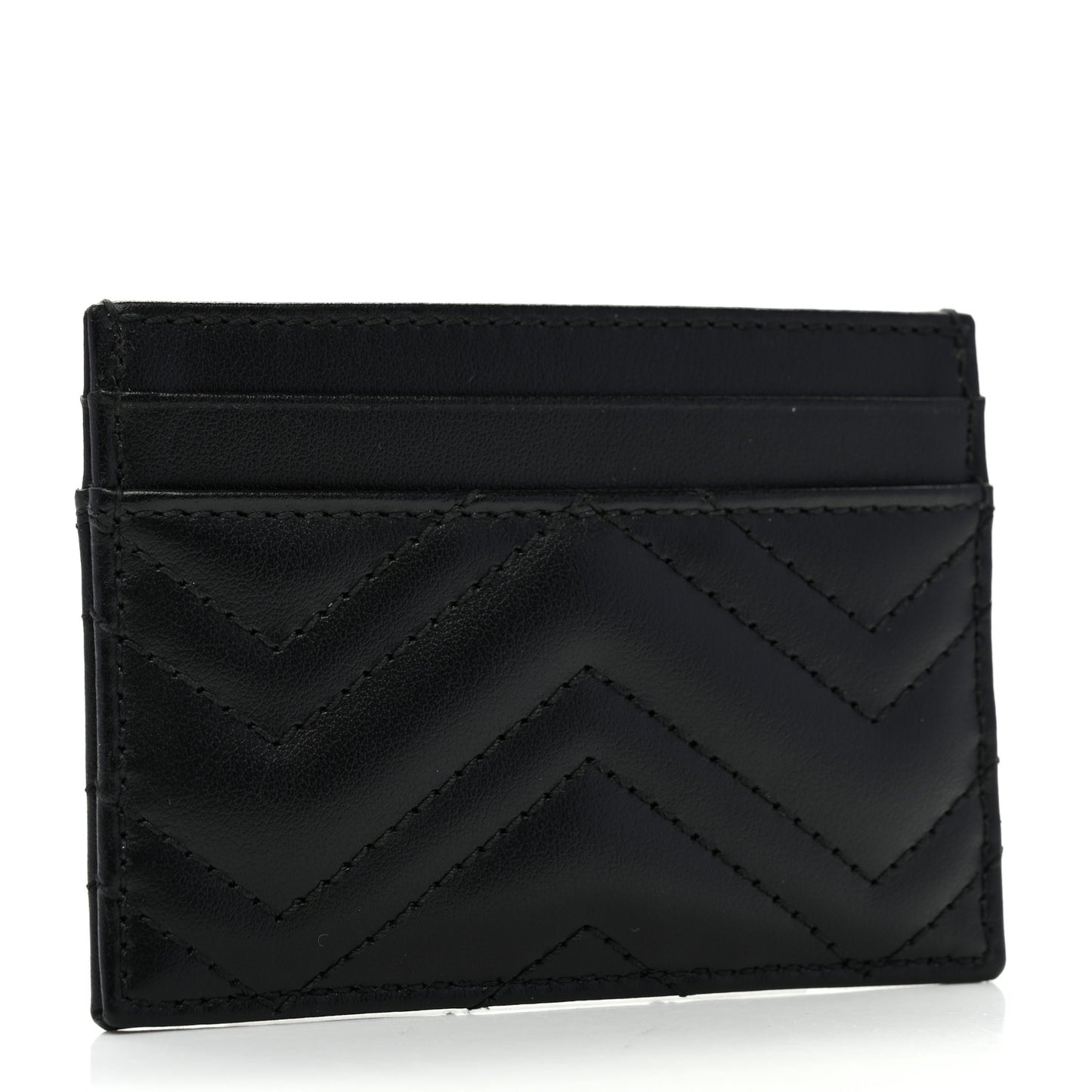 Calfskin Matelasse GG Marmont Card Holder Black
