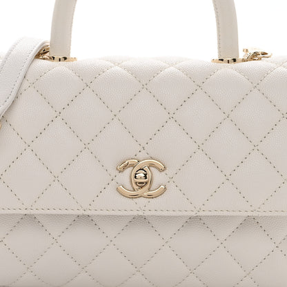 Chanel Caviar Quilted Mini Coco Handle Flap White 8 of 11
