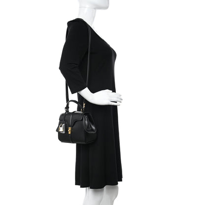 Celine Satinated Calfskin Mini 16 Top Handle Bag Black 2 of 9