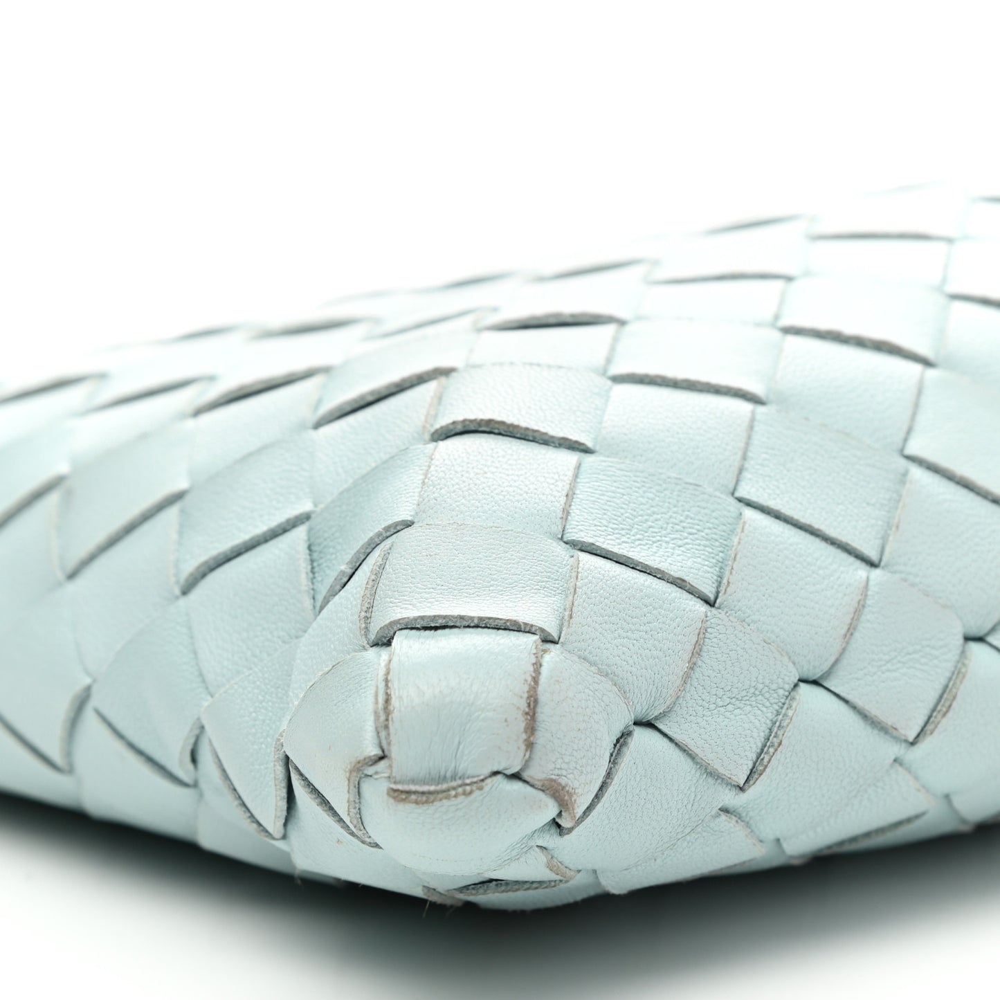 Nappa Intrecciato Large Flat Zip Pouch Spearmint