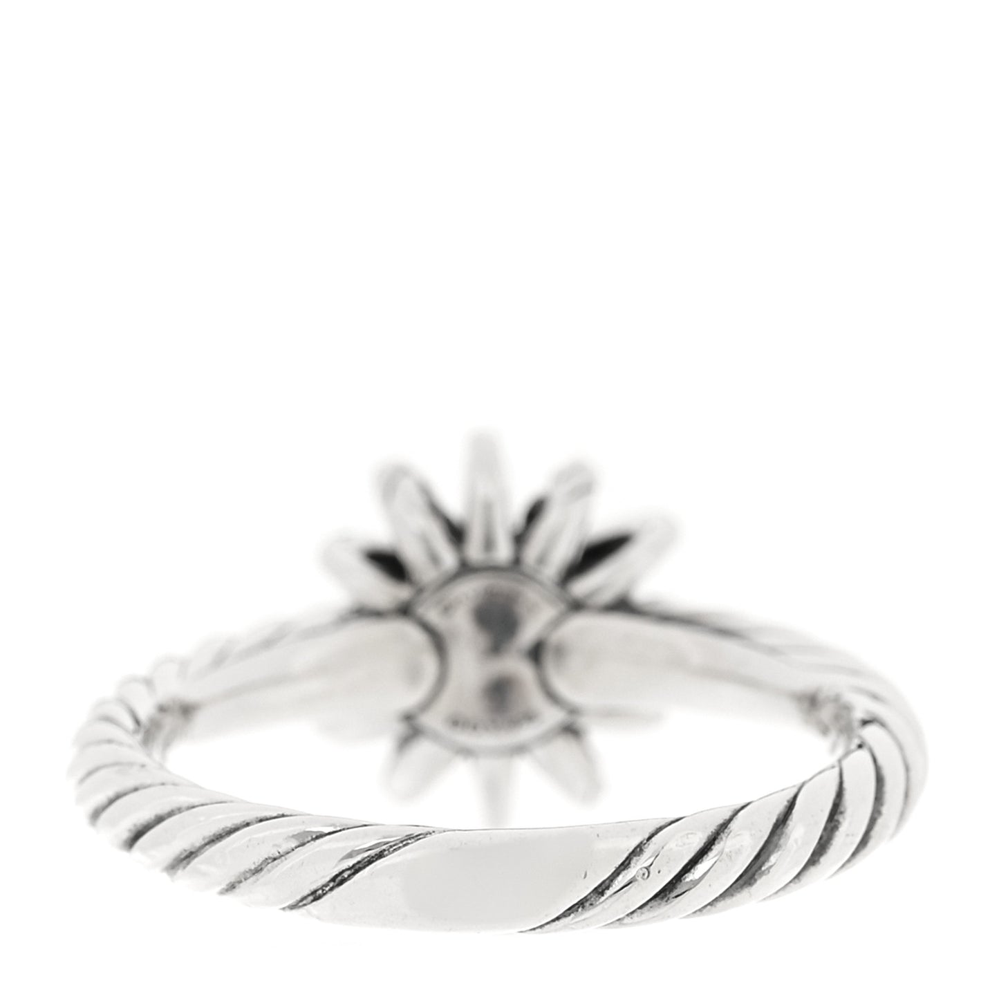 Sterling Silver Diamond Petite Starburst Ring 49 5