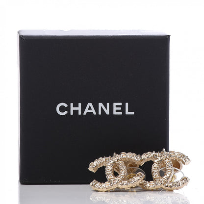 Chanel Crystal CC Drop Logo Earrings Gold 5 of 5