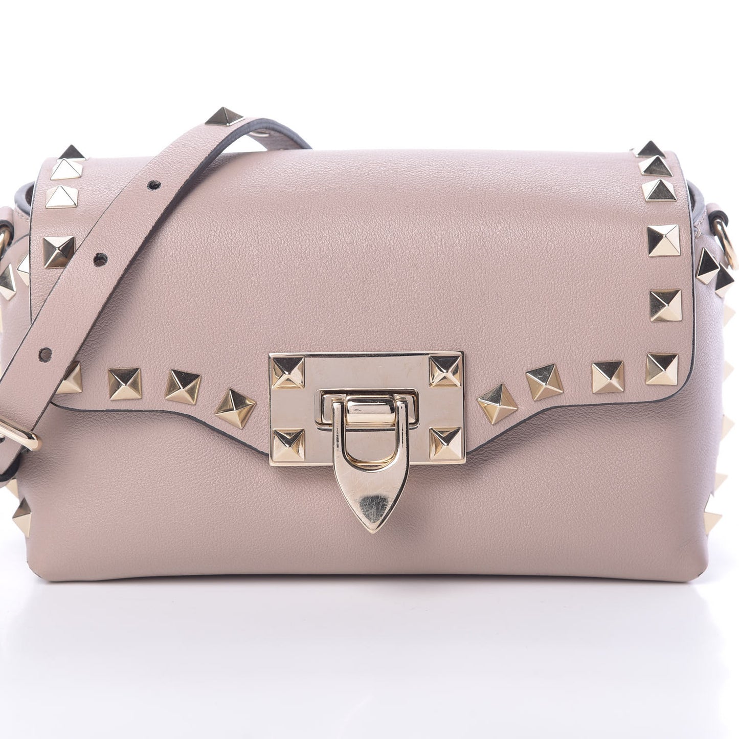 Vitello Mini Rockstud Crossbody Bag Poudre