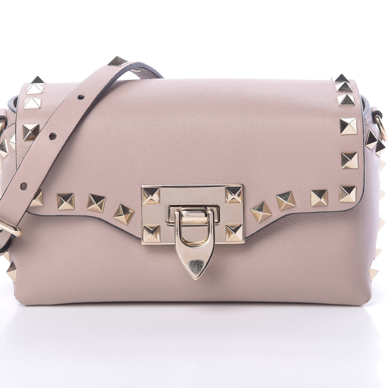 Valentino Garavani Vitello Mini Rockstud Crossbody Bag Poudre 7 of 9