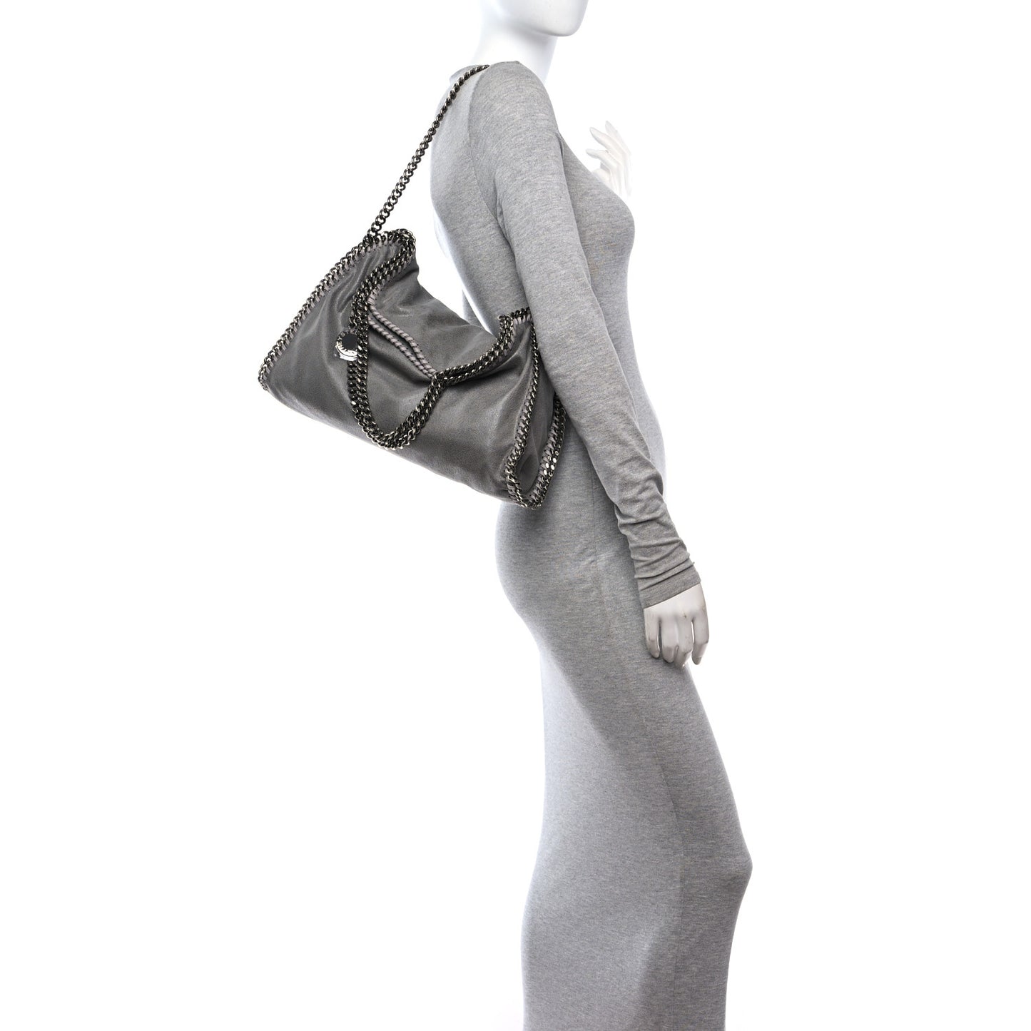 Shaggy Deer Falabella Fold Over Tote Grey