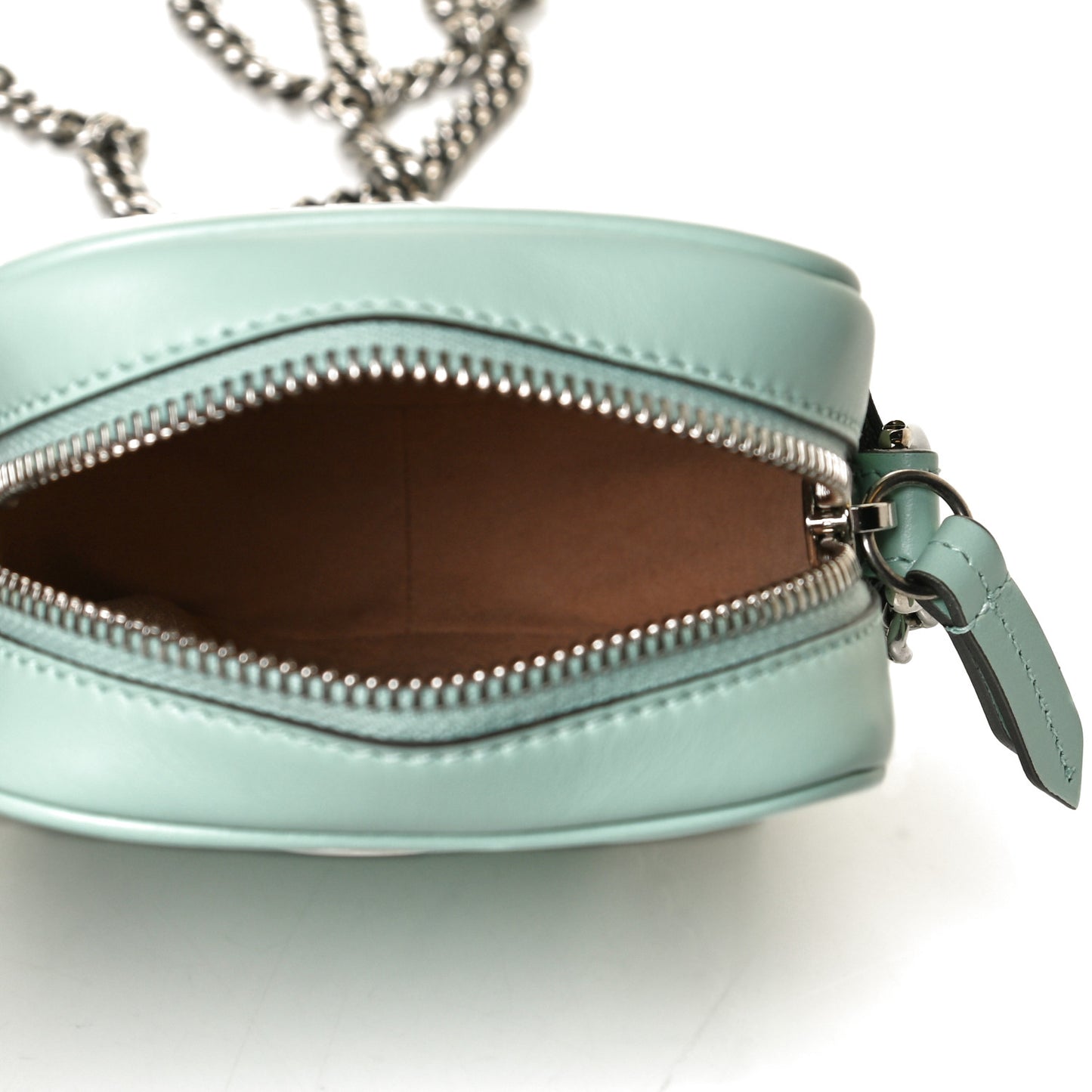Calfskin Matelasse Mini GG Marmont Crossbody Bag Water Green