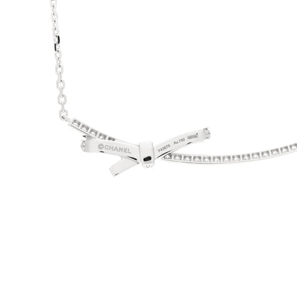 Chanel 18K White Gold Diamond Ruban Necklace 3 of 4