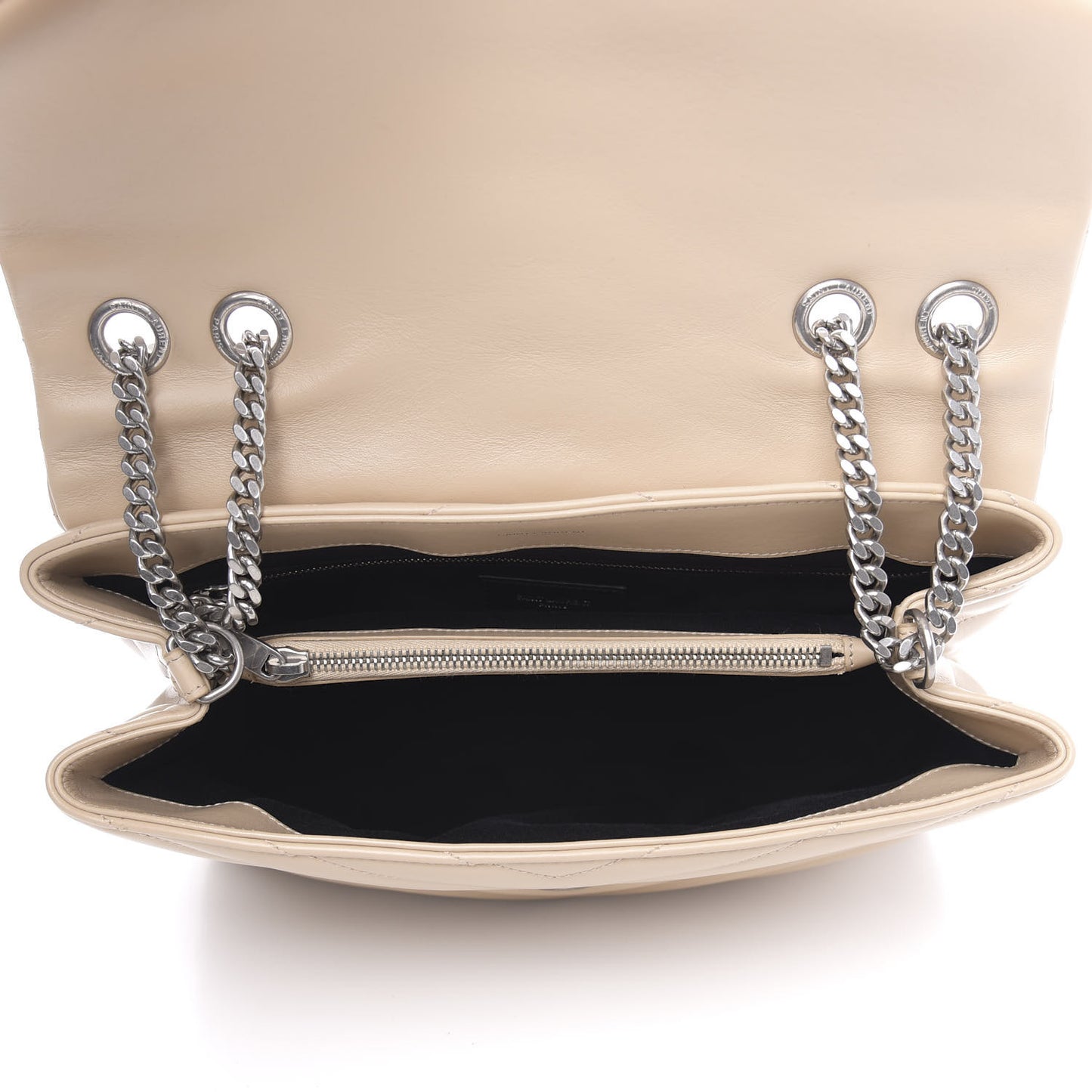 Calfskin Y Quilted Monogram Medium Loulou Chain Satchel Dark Beige