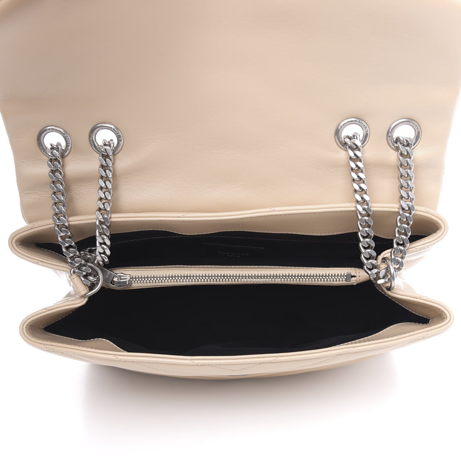 Saint Laurent Calfskin Y Quilted Monogram Medium Loulou Chain Satchel Dark Beige 5 of 11