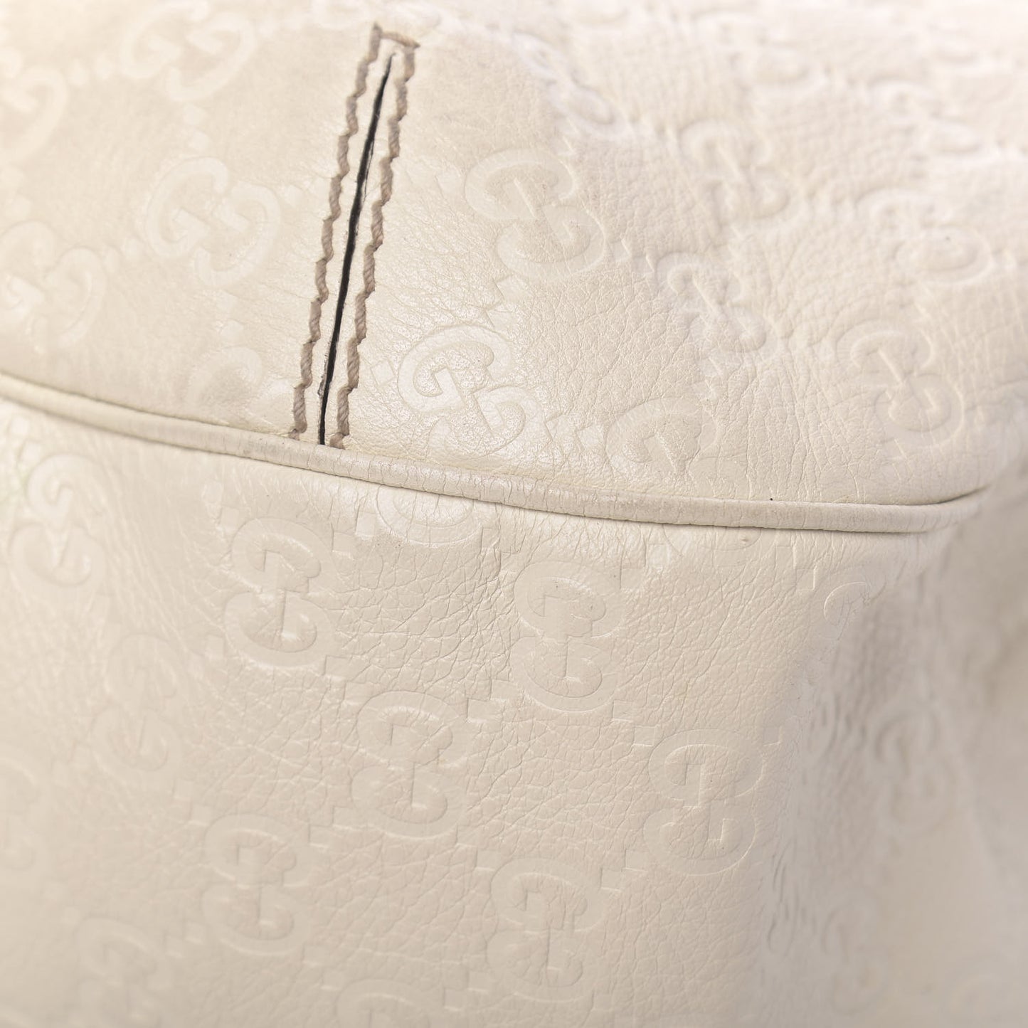 Guccissima Large New Ladies Web Hobo Off White