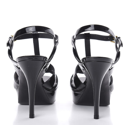 Saint Laurent Patent Tribute 75 Platform Sandals 39 Black 6 of 10