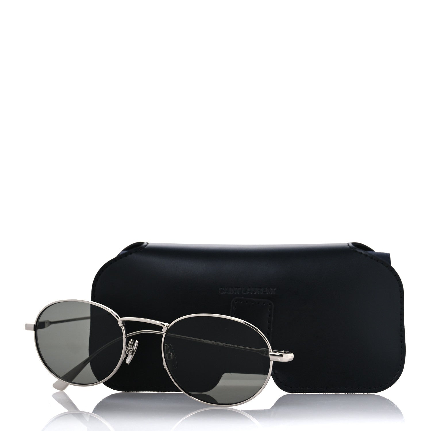 Saint Laurent Metal Aviator Sunglasses SL799 Silver Gray 9 of 9