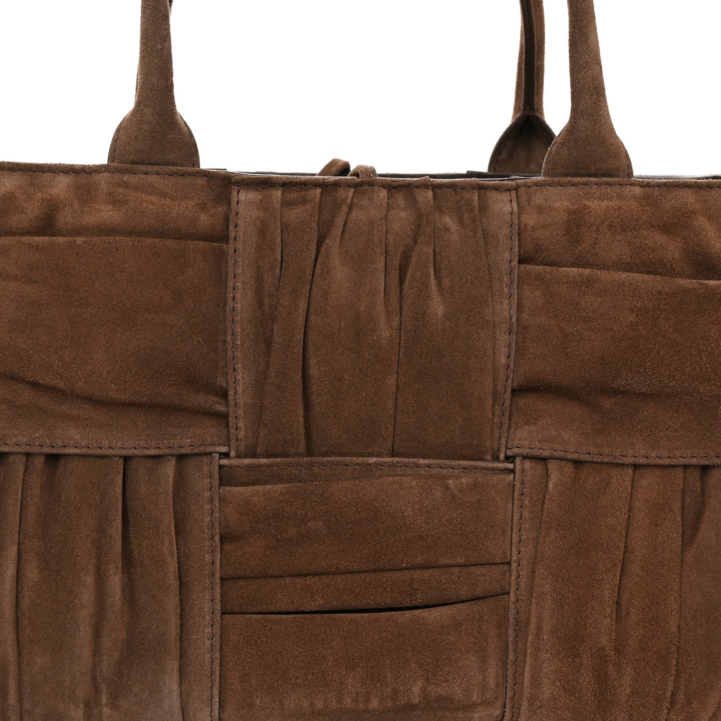 Suede Foulard Intrecciato Small Arco Tote Brownie