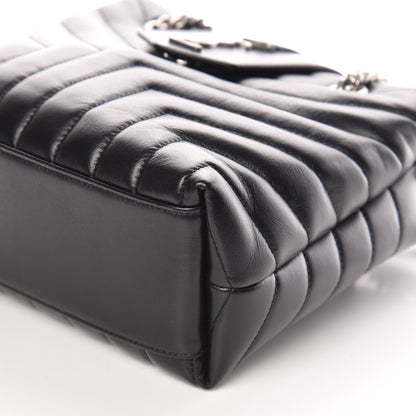 Saint Laurent Calfskin Y Quilted Monogram Small Loulou Shopper Black 6 of 9