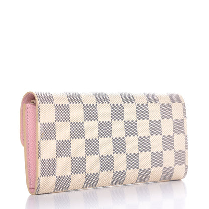 Louis Vuitton Damier Azur Emilie Wallet Rose Ballerine 3 of 8