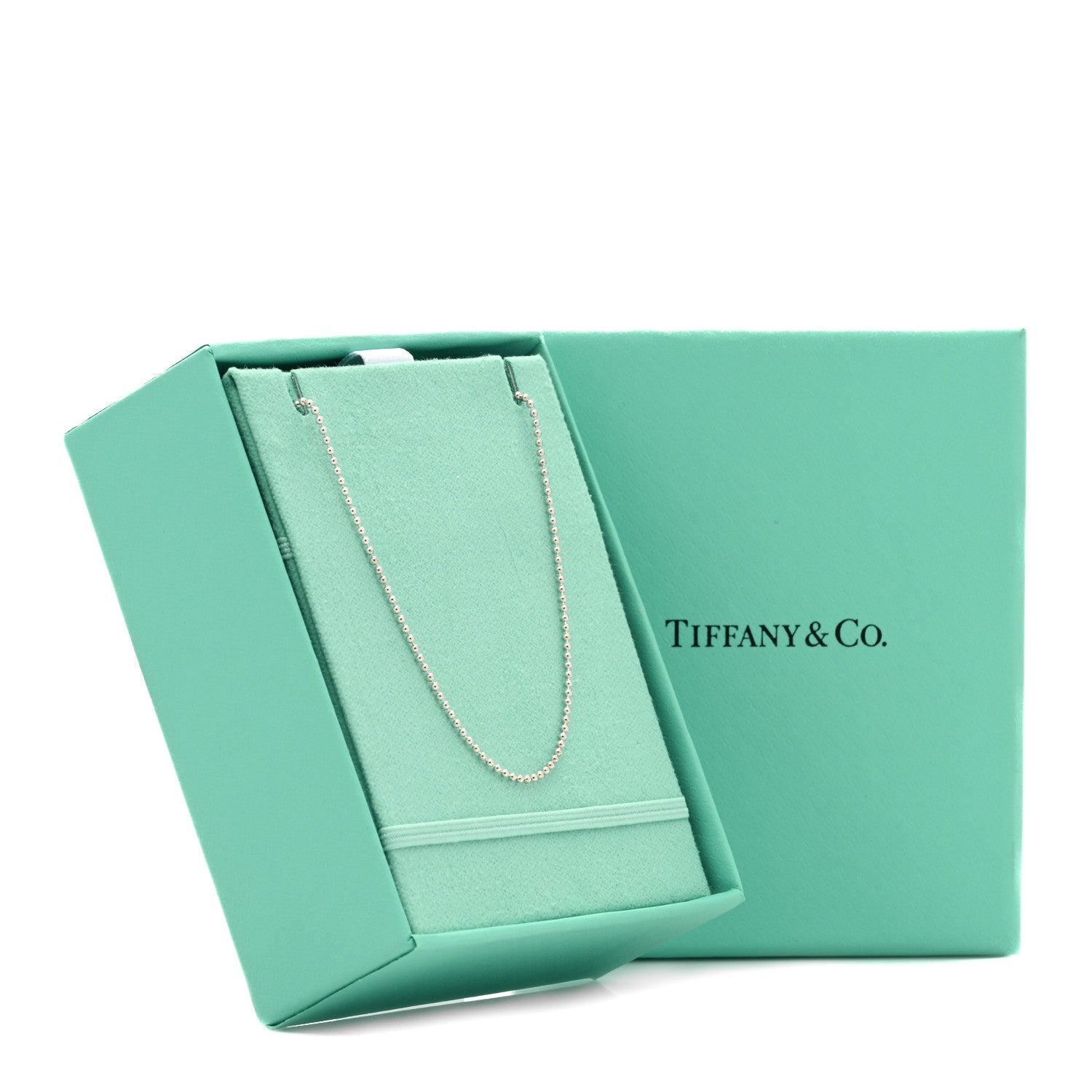Tiffany Sterling Silver 1.2mm Bead Chain Necklace 16" 7 of 7