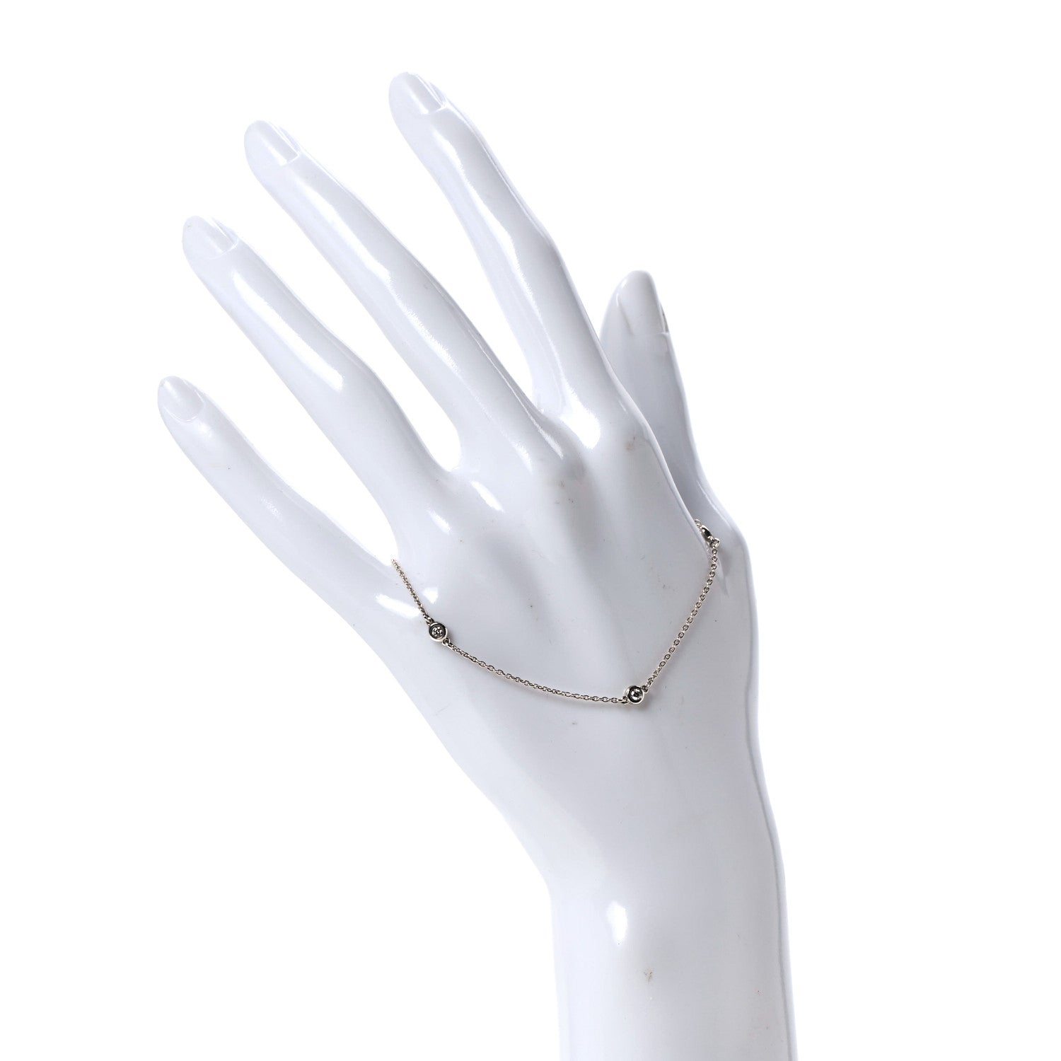 Tiffany Sterling Silver Diamond .09ct Elsa Peretti Diamonds By The Yard Bracelet 2 of 8
