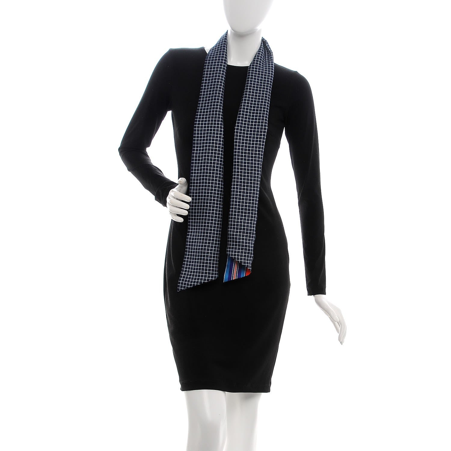 Hermes Silk Couvertures et Tenues de Jour a Carreaux Maxi Twilly Cut Vermillon Marine Ciel 3 of 6