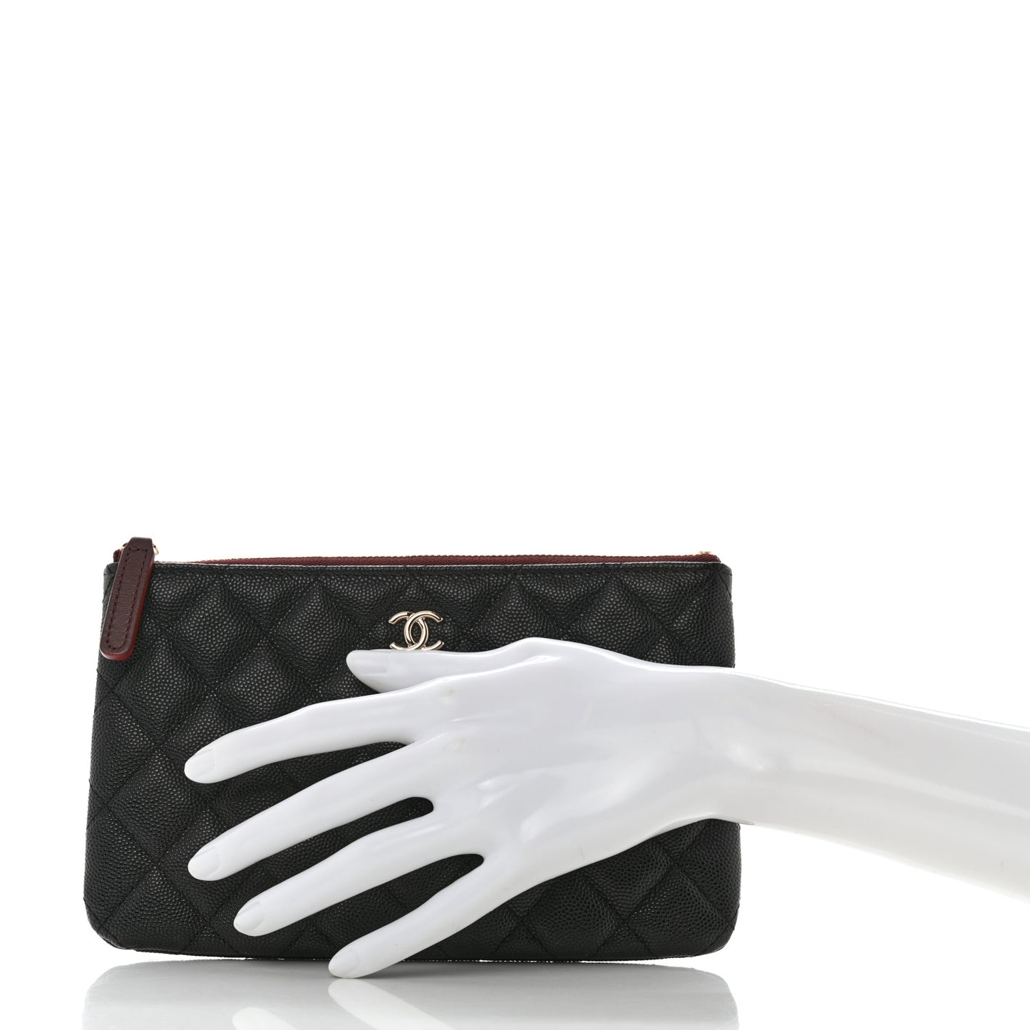 Caviar Quilted Cosmetic Case Black