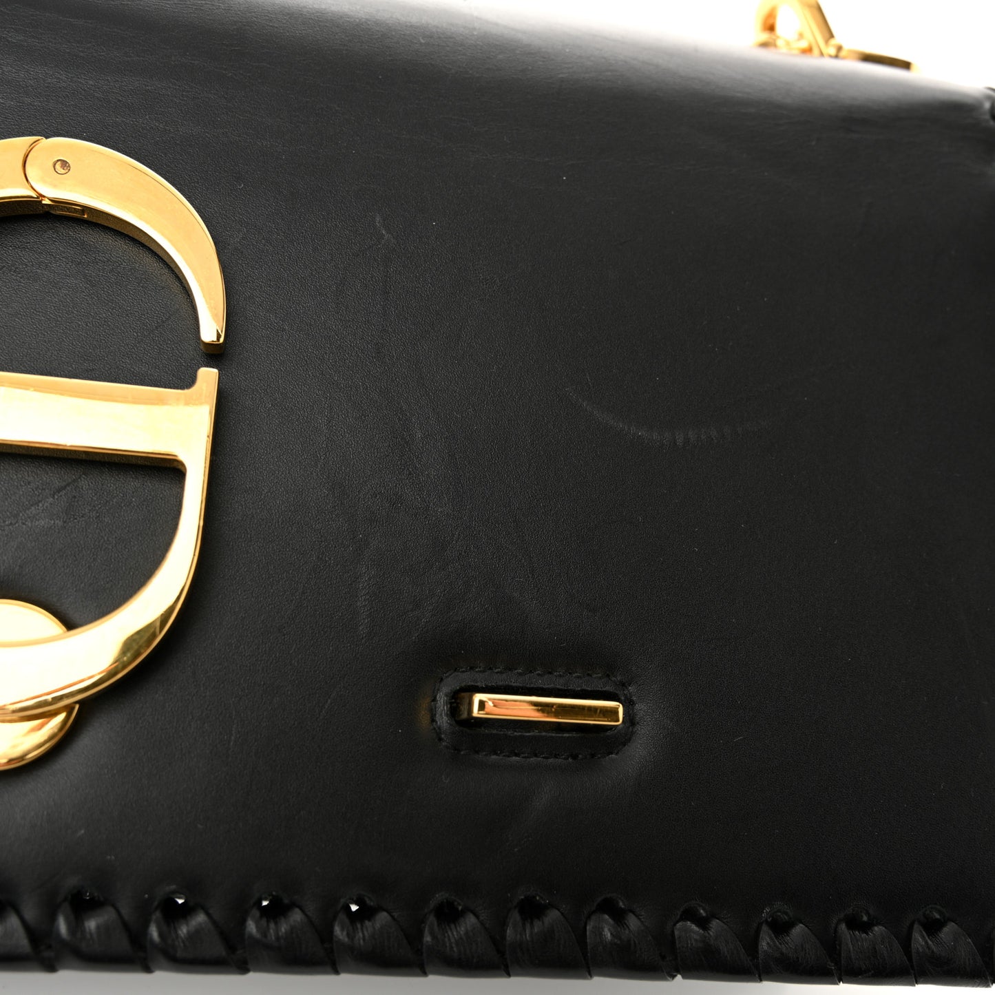 Calfskin Braided 30 Montaigne Chain Flap Bag Black