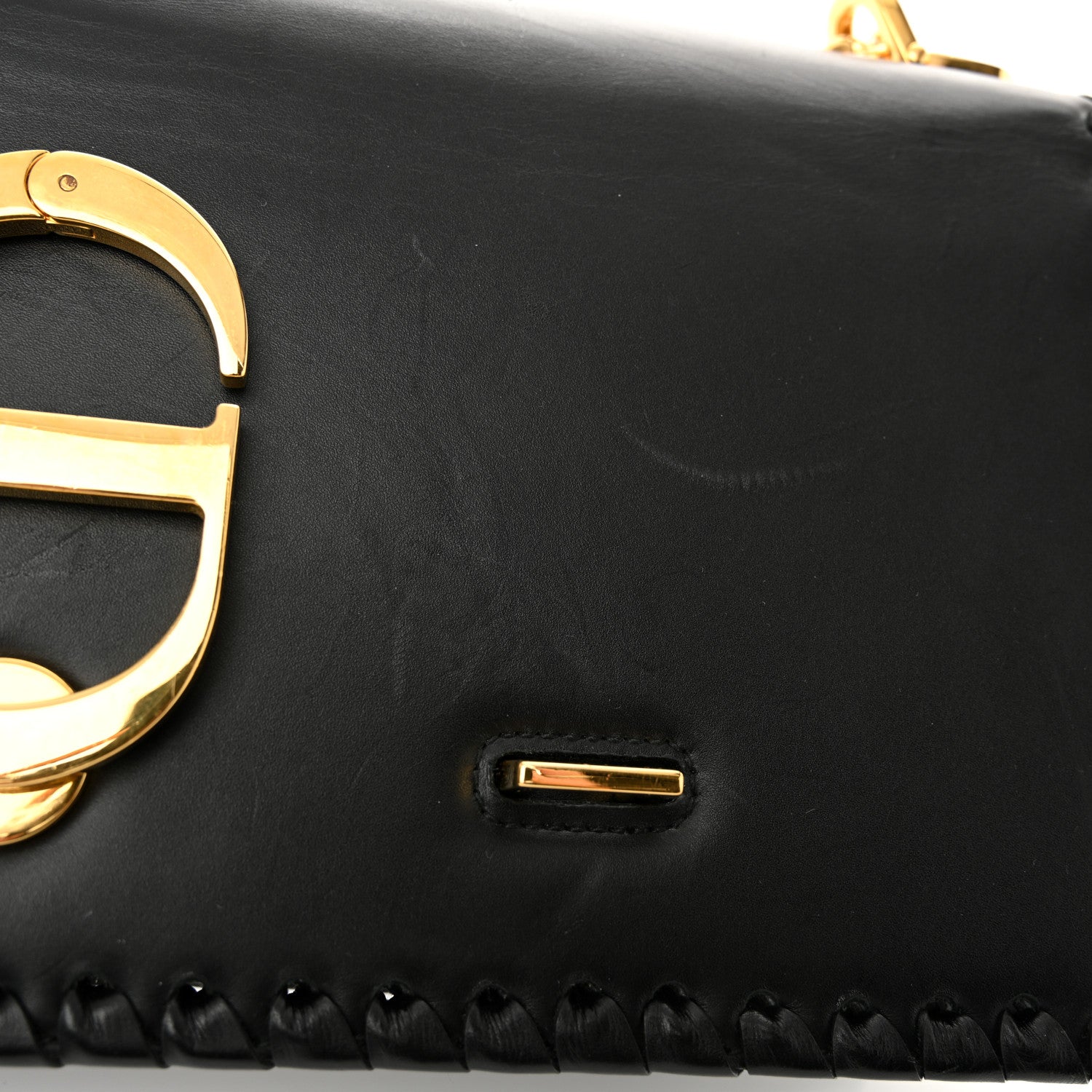 Christian Dior Calfskin Braided 30 Montaigne Chain Flap Bag Black 10 of 10