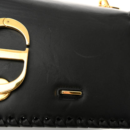 Christian Dior Calfskin Braided 30 Montaigne Chain Flap Bag Black 10 of 10