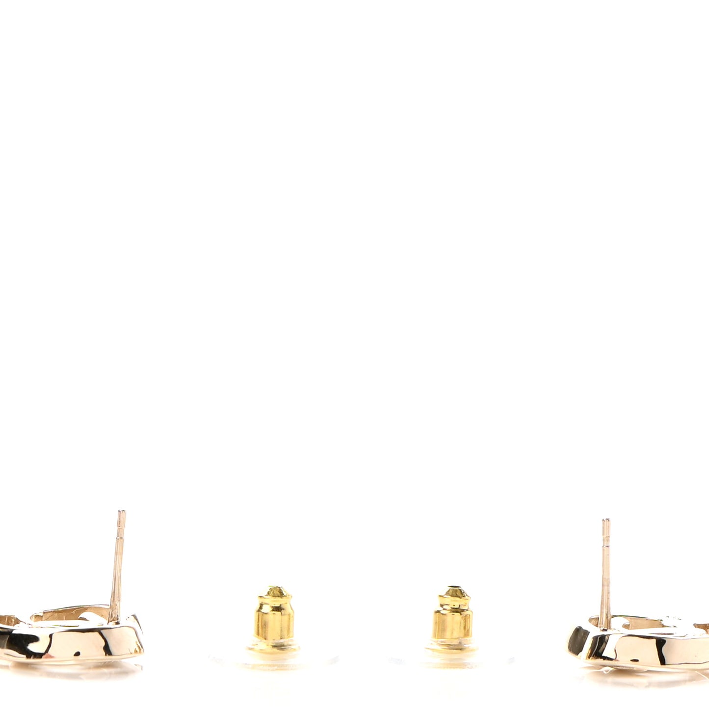 Metal CC Heart Coco In Love Earrings Gold