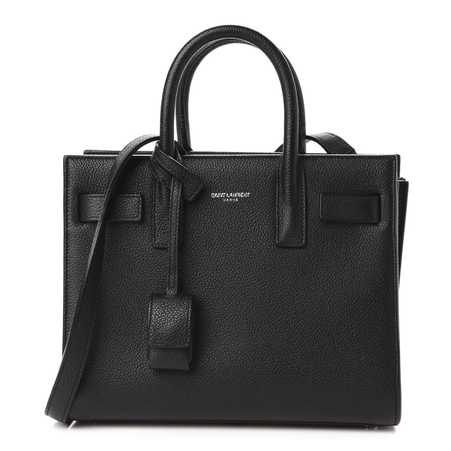 Grained Calfskin Nano Sac De Jour Black