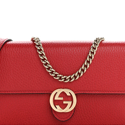 Gucci Dollar Calfskin Interlocking G Chain Wallet Red 8 of 13