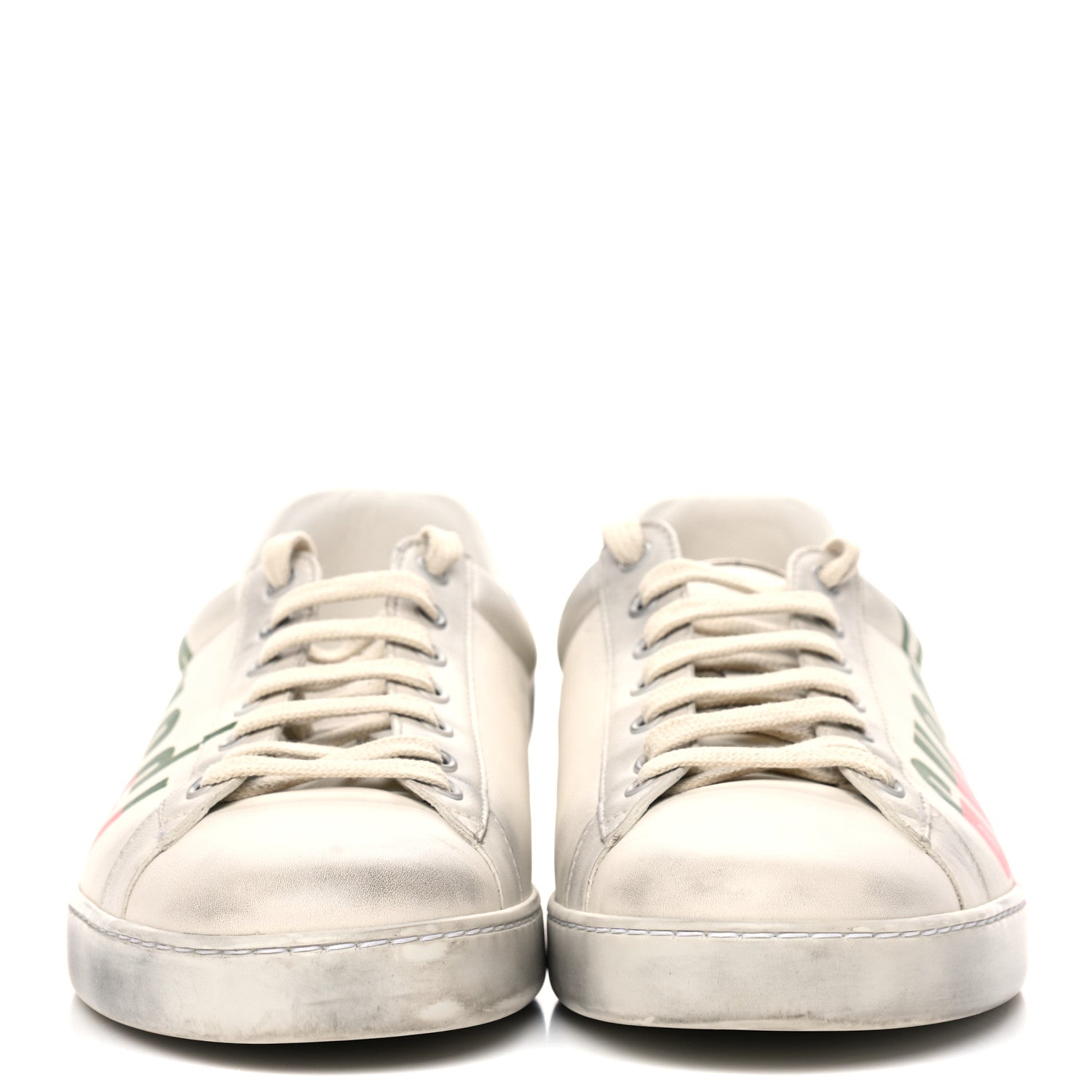 Gucci Distressed Calfskin Mens Ace Blade Sneakers 11 White 2 of 23