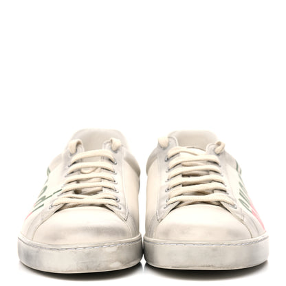 Gucci Distressed Calfskin Mens Ace Blade Sneakers 11 White 2 of 23