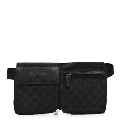 Gucci GG Monogram Double Pocket Belt Bag Black 1 of 10