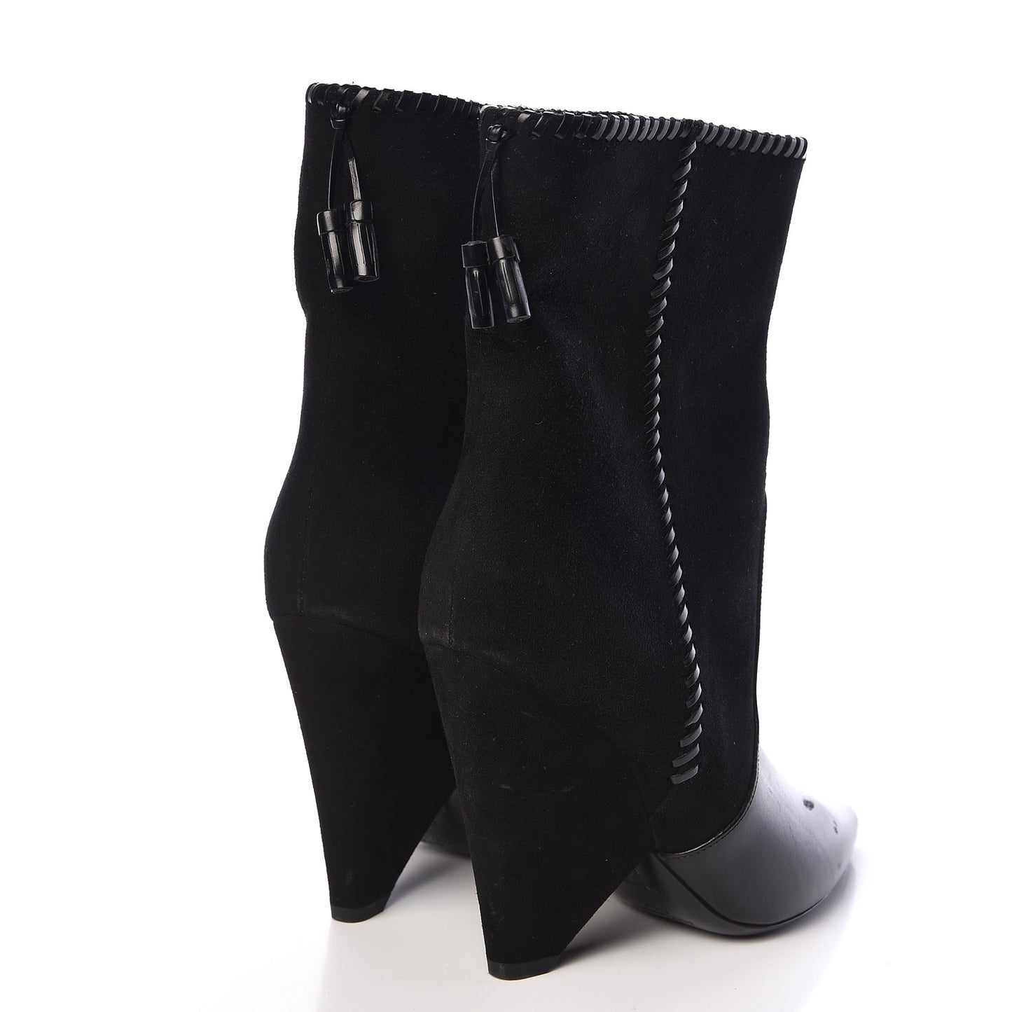 Suede Calfskin Niki 105 Wedge Booties 36 Black