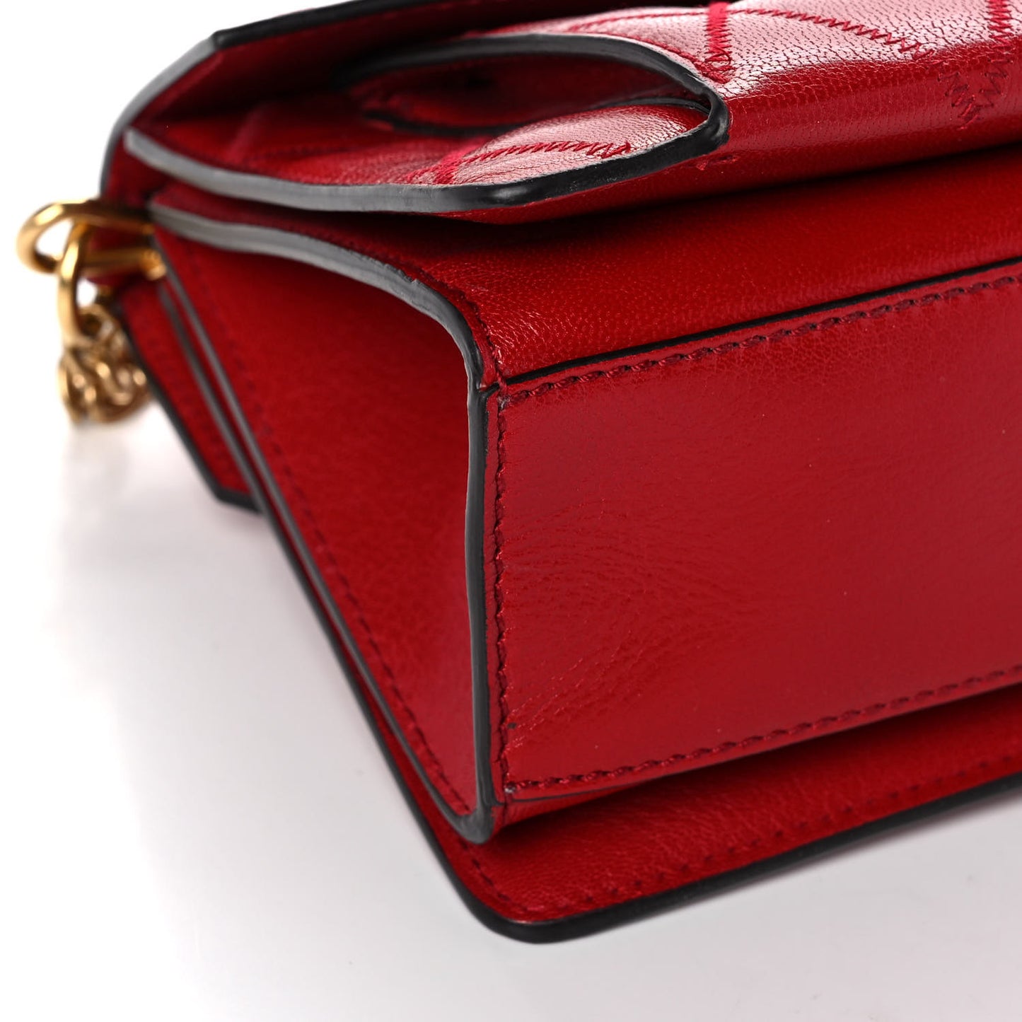 Goatskin Quilted Small GV3 Shoulder Bag Vermilion