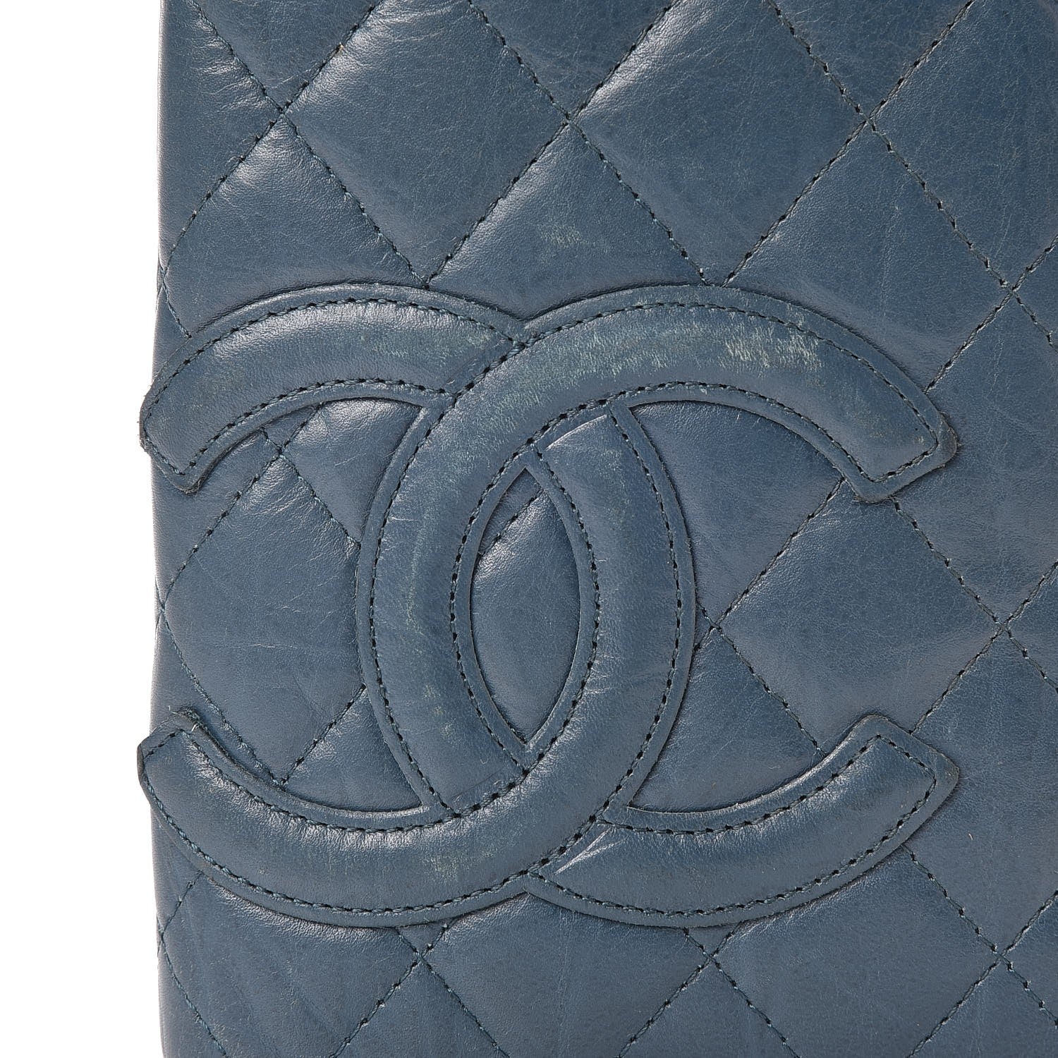 Chanel Calfskin Quilted Cambon Yen Wallet Blue 9 of 9