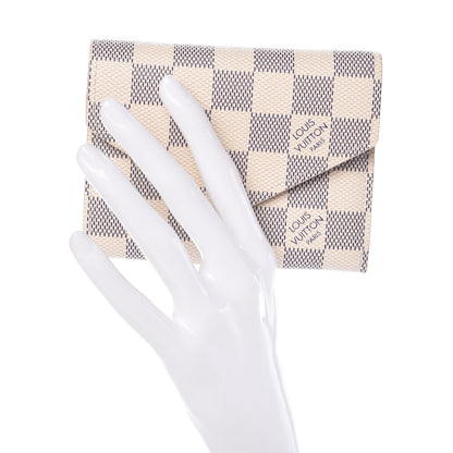 Louis Vuitton Damier Azur Victorine Wallet Rose Ballerine 2 of 7