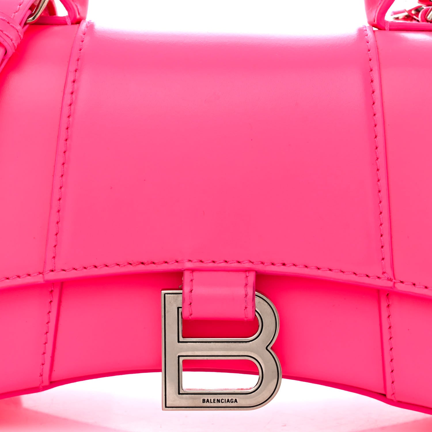 Balenciaga Shiny Box Calfskin Hourglass Top Handle Bag XS Hot Pink 9 of 13