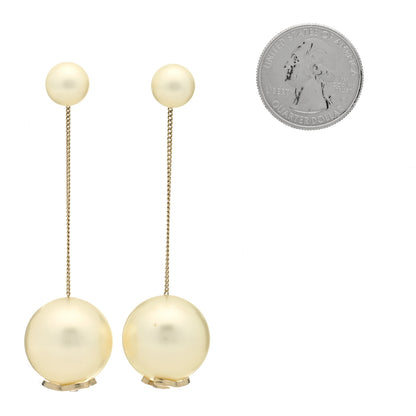 Chanel Pearl CC Chain Drop Earrings Gold 2 of 4