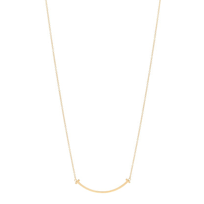 Tiffany 18K Yellow Gold Small T Smile Pendant Necklace 1 of 4