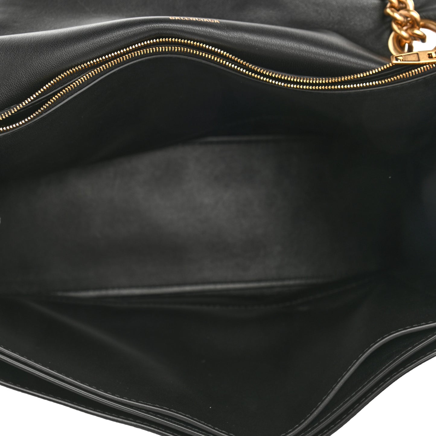 Crushed Calfskin Large Crush Chain Bag Black