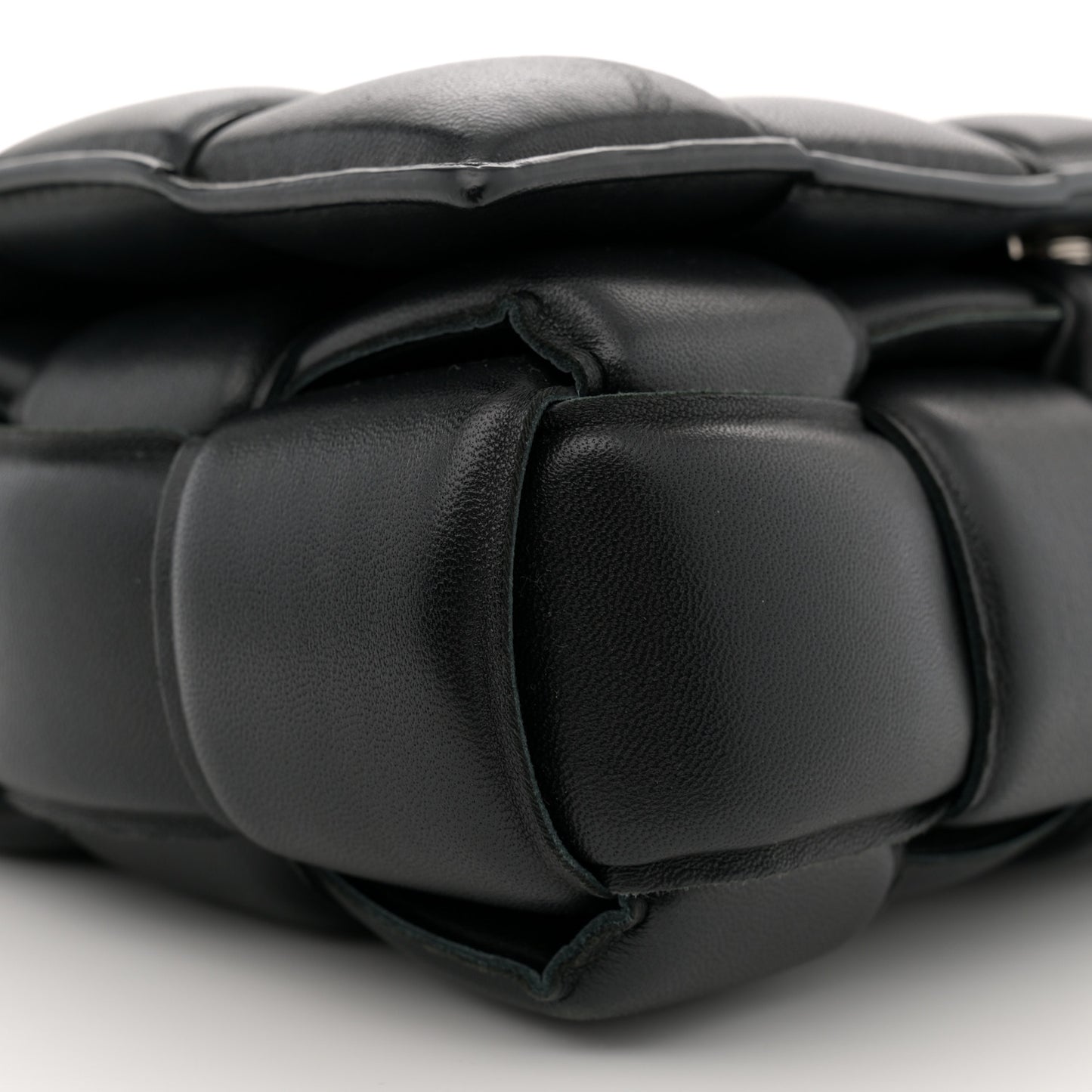Nappa Maxi Intreccio Padded Cassette Crossbody Bag Black