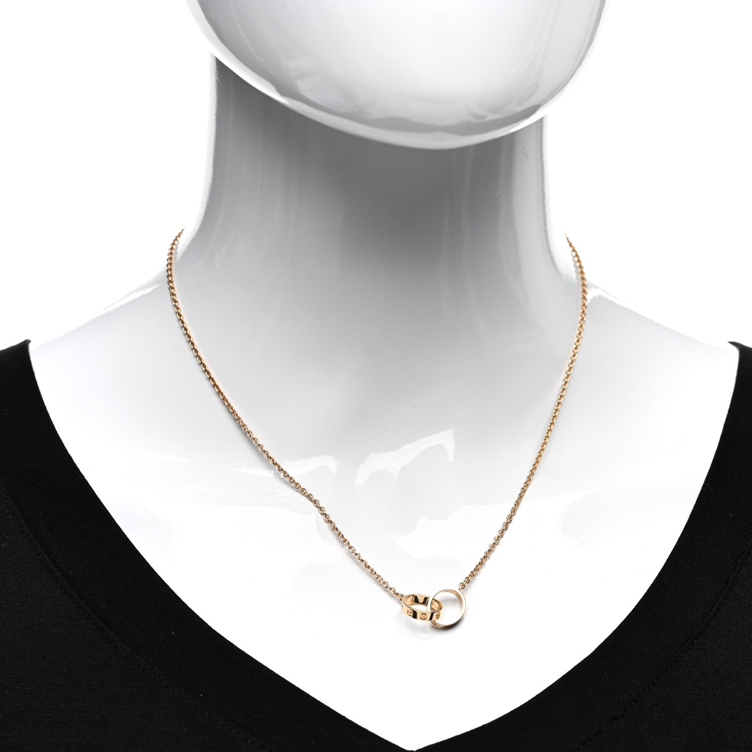 Cartier 18K Yellow Gold Interlocking LOVE Necklace 2 of 4