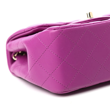 Chanel Lambskin Quilted Mini Square Flap Purple 8 of 10
