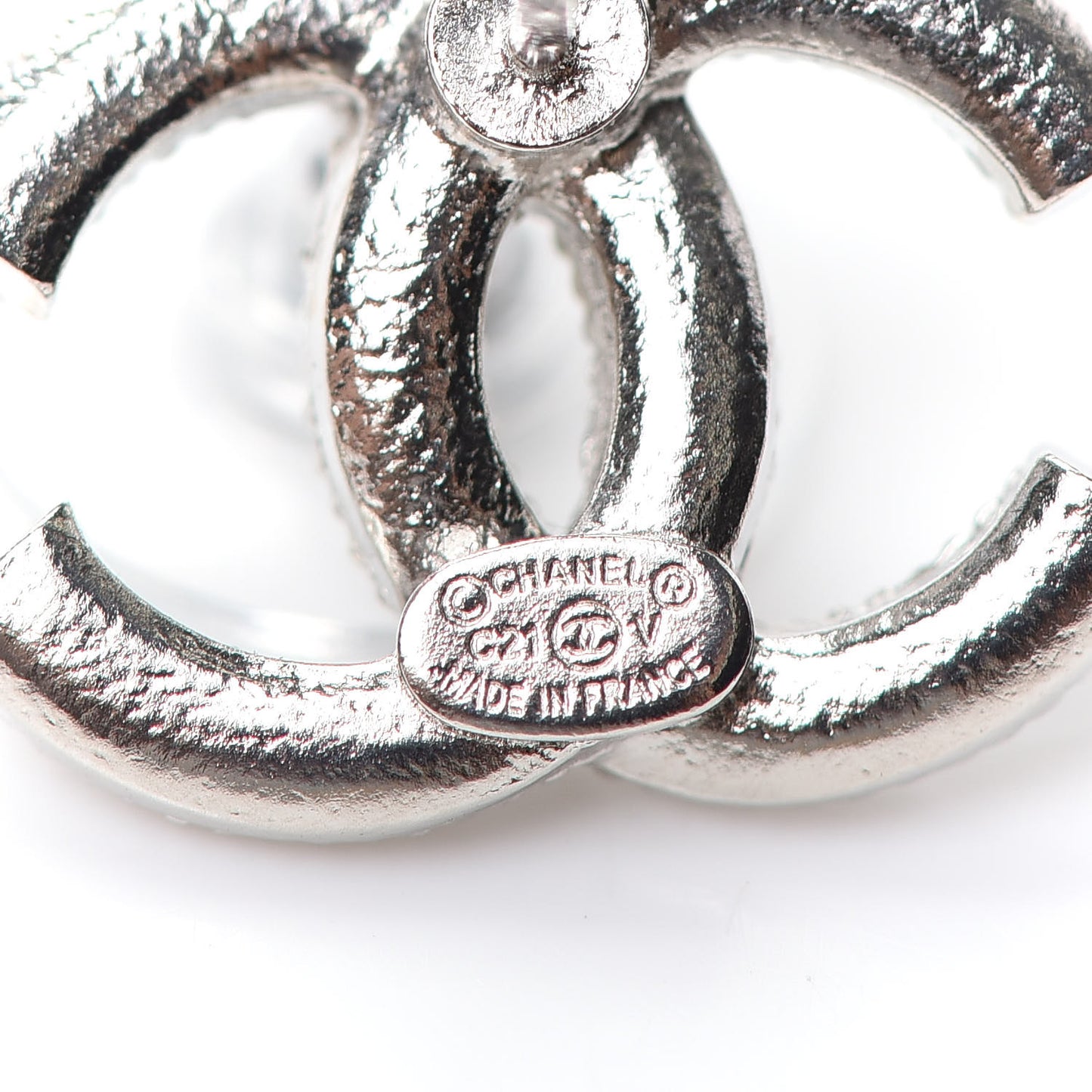Crystal Timeless CC Earrings Silver