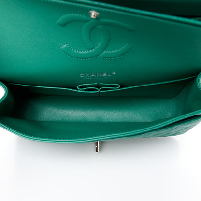 Chanel Caviar Quilted Medium Double Flap Green 5 of 12