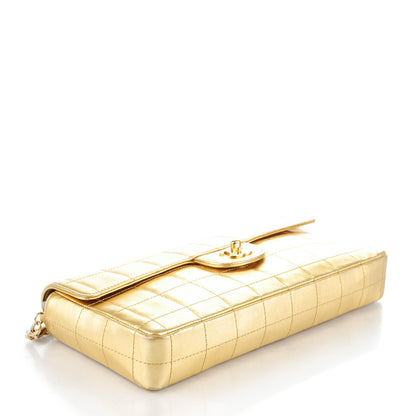 Chanel Lambskin Quilted East West Chocolate Bar Flap Gold 4 of 9