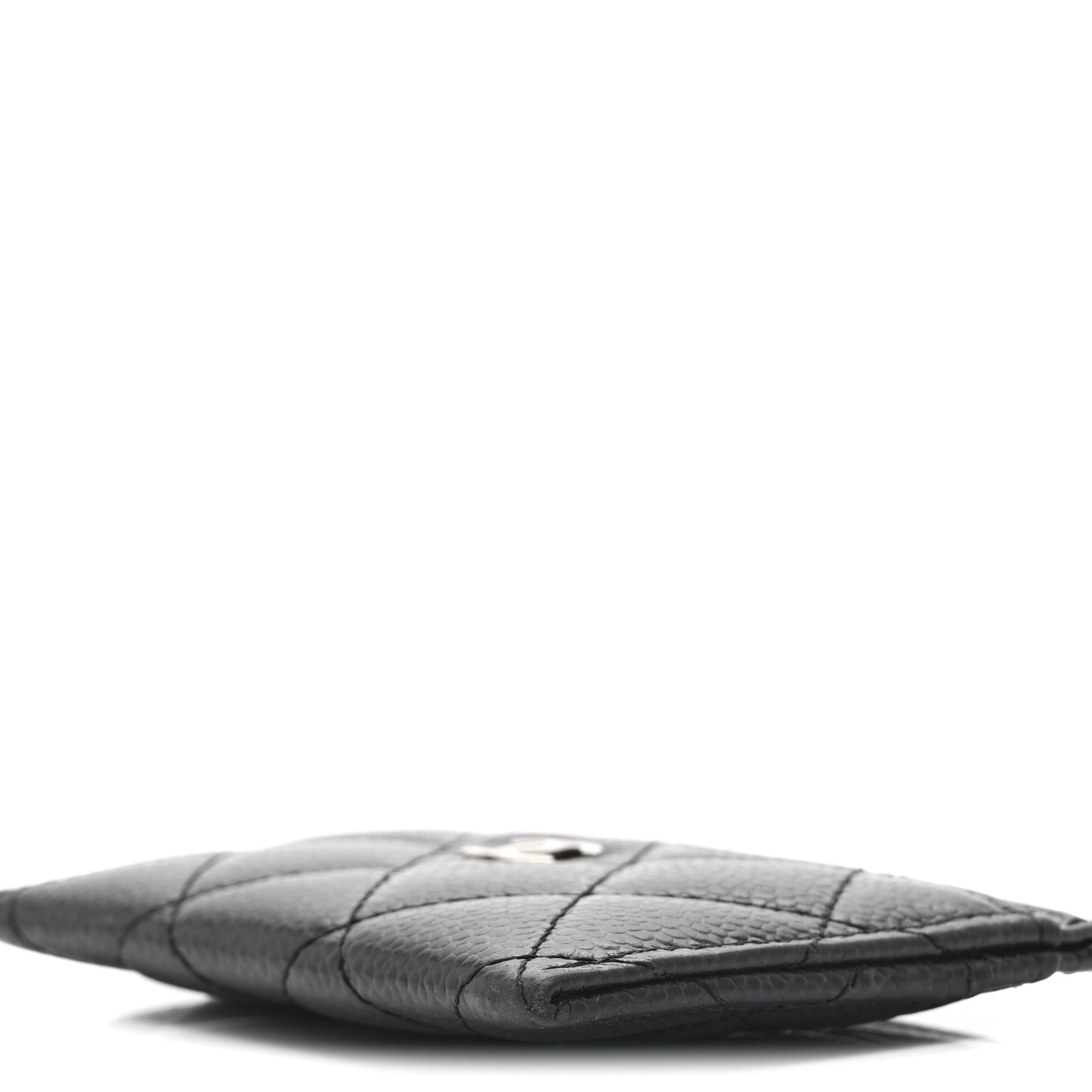 Caviar Quilted Card Holder Black