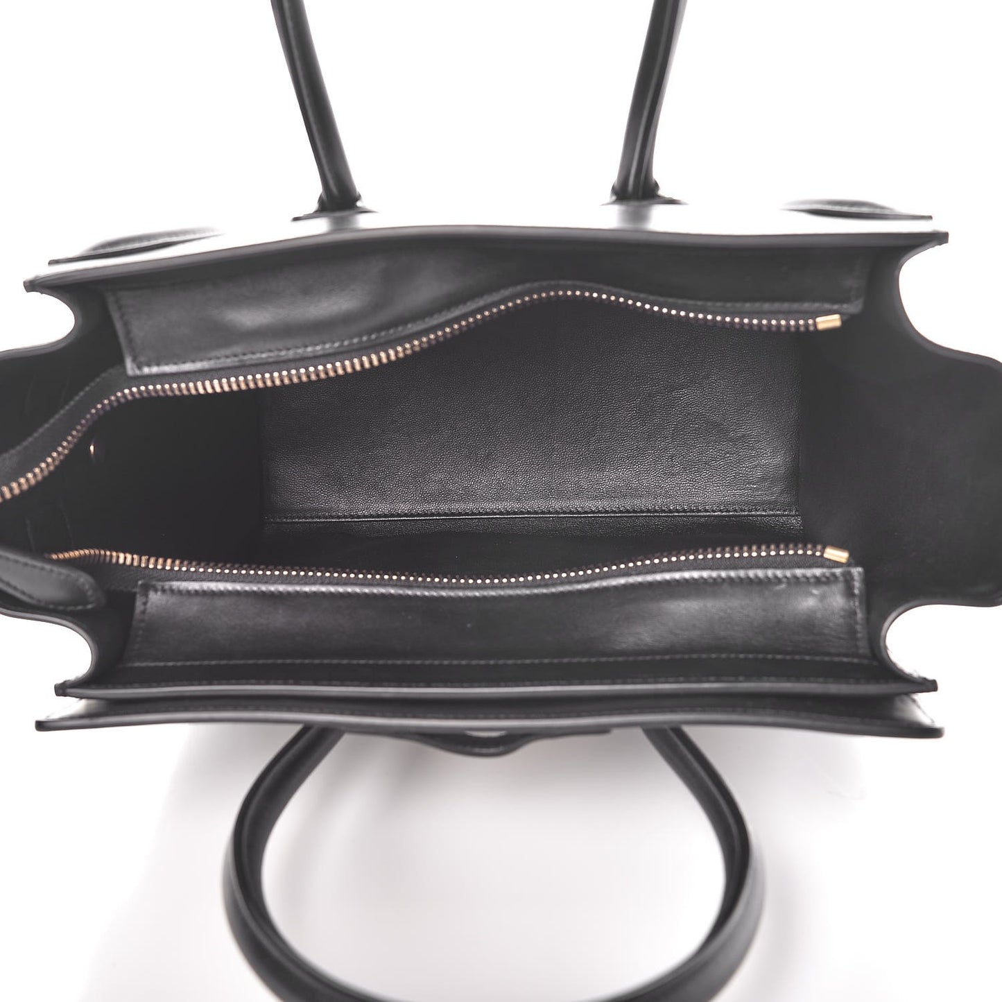 Calfskin Shrunken Lambskin Bicolor Micro Luggage Black White